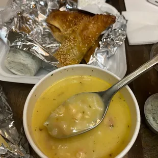 Avgolemono soul and spanakopita