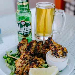 Grilled Wings and a Beer