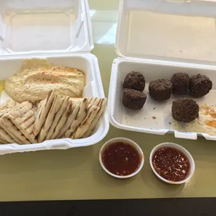 Falafel and hummus