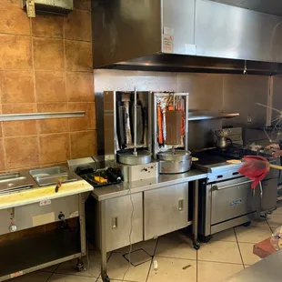 Meat on a metal stick