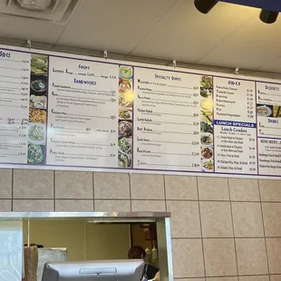 Menu with ACTUAL prices.......
