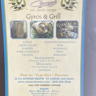Menu board.