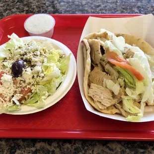 Chicken Gyro with Side Salad Lunch Special