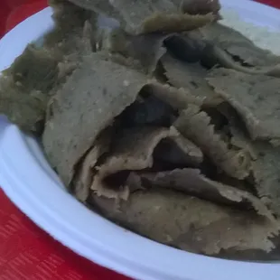 Gyro plate with rice.