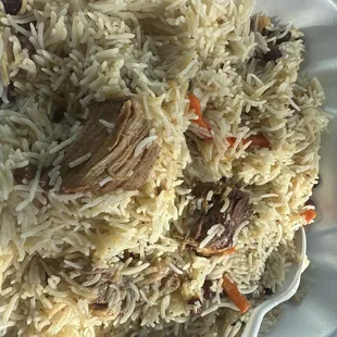 Flavorless rice with beef fat and half a piece of beef. Very disappointing!