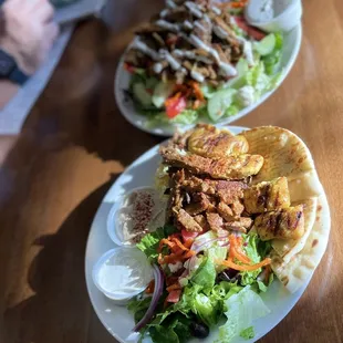 Combo Plate, lamb and chicken and Gyro salad