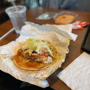 a taco and french fries