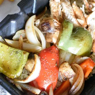 chicken and vegetables in a container
