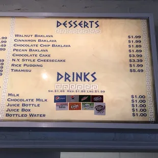 menu