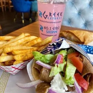 Gyro and fries