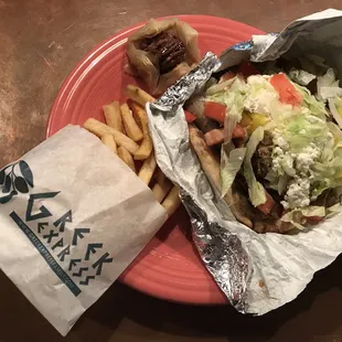 Gyro, fries, &amp; baklava - quick lunch!