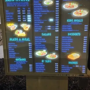 The menu