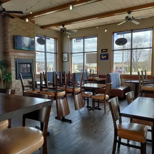 the dining area of the restaurant