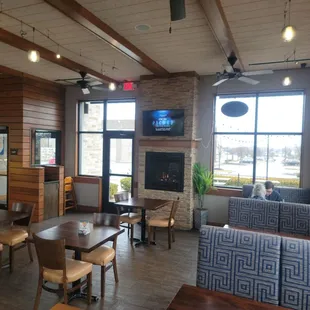 the dining area of the restaurant