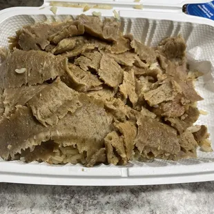 Sliced Gyro Meat and Rice