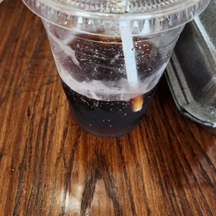 a plastic cup with a straw