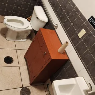 a bathroom with a toilet and sink