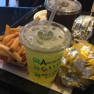 #8 Combo with French Fries and another special combo with Walnut Baklava