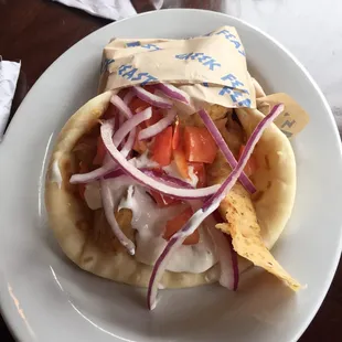 Chicken gyros pita!