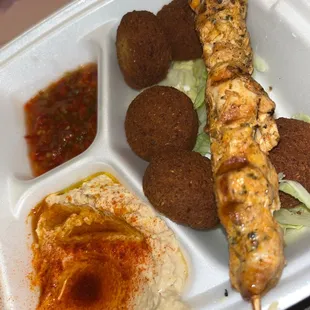 Chicken kabob, Falafel Appetizer