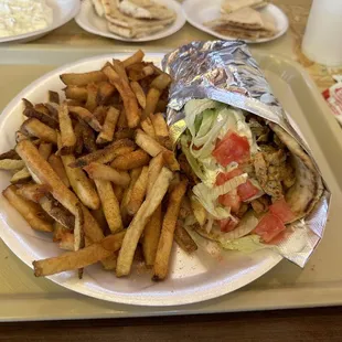 Gyro and fries