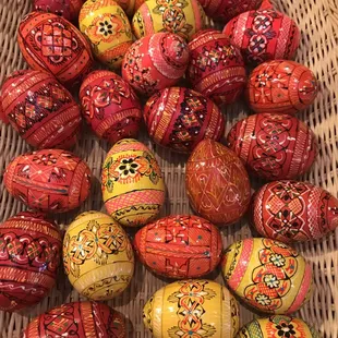 Decorative wooden eggs