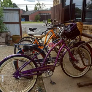 bikes parked outside