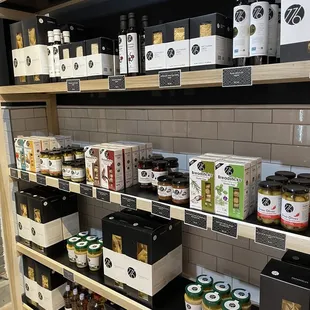 shelves of various products in a store