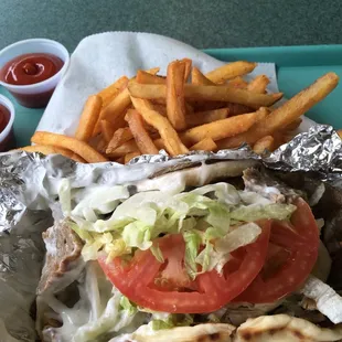Gyro and fries
