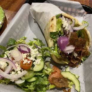 Gyro, came with a side salad. Really good.