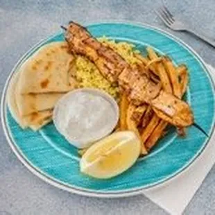 Chicken Souvlaki plate