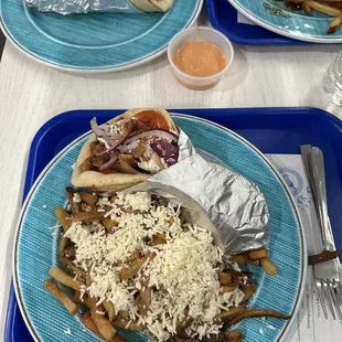 Pork gyro. Chicken gyro. Putin Slovakian fries.