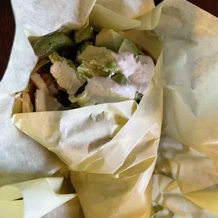 Acropolis sandwich. Doesn't look like much here, but it was super delicious. The sandwich was very hearty and full of veggies!