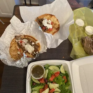 Gyros and Greek Salad
