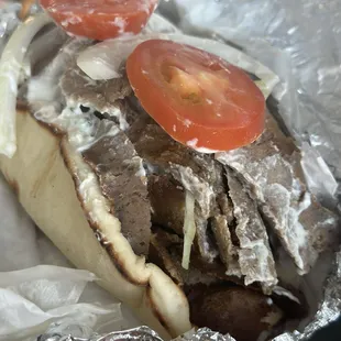 Meat filled gyro