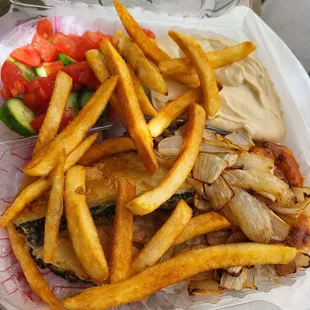 a sandwich and fries