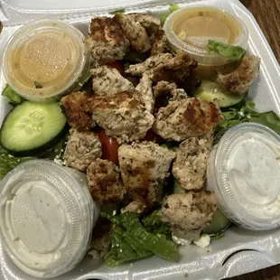 Greek salad with chicken