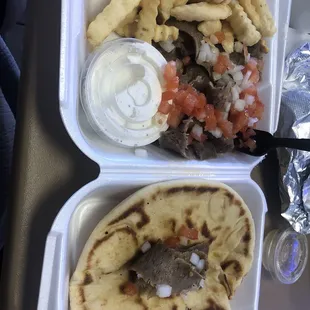 Styrofoam plates and make your own gyro sandwich.