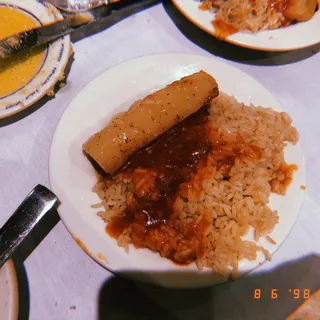 Rice pilaf and potato