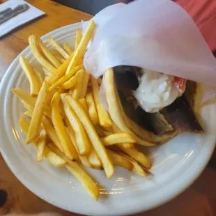 Gyro with French fries