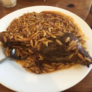 Lamb Shank and comes w/ sm Greek salad! Delicious! Available Fri, Sat &amp; Sun