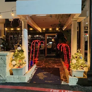 Entrance decorated for Christmas 2021!