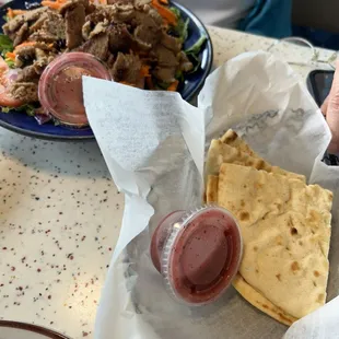Greek Salad with added Gyro Meat