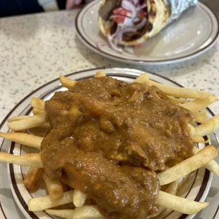 Gyro and Chili Cheese Fries