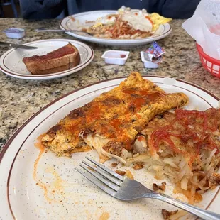 Chorizo Muenster Omelette and Souther Omelette