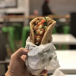 Chicken rotisserie pita wrap