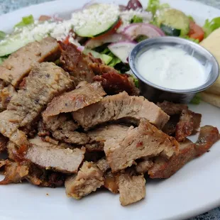 Close up of the gyros plate