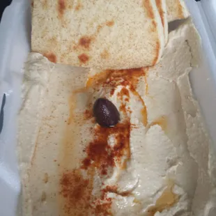 Hummus and pita bread