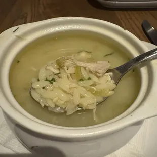 Avgolemono soup. Delicious.