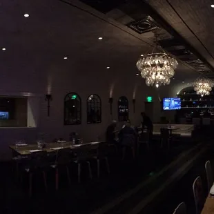 Inside but with dimmer lights it's hard to see